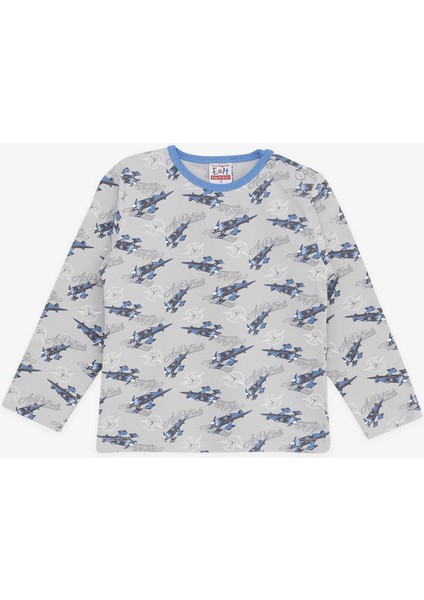 Girls & Boys Erkek Bebek Pijama Takımı Uçak Desenli 9 Ay-3 Yaş, Gri modelleri
