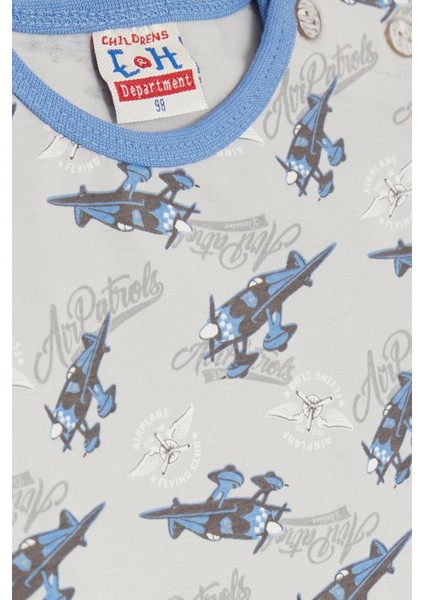 Girls & Boys Erkek Bebek Pijama Takımı Uçak Desenli 9 Ay-3 Yaş, Gri indirimleri