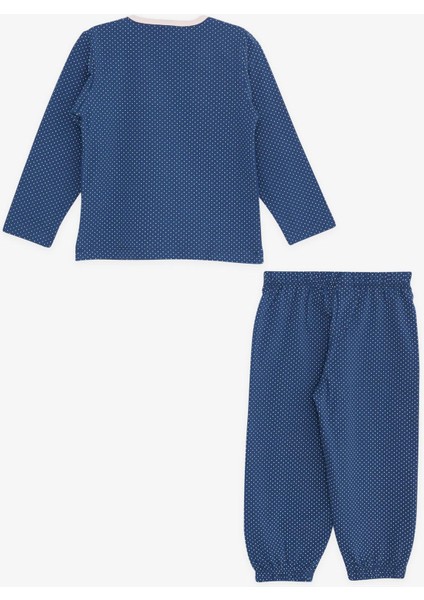 Kız Bebek Pijama Takımı Puantiye Desenli 9 Ay-3 Yaş, Lacivert