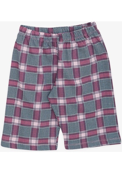 Kız Çocuk Şortlu Pijama Takımı Ekose Desenli 10-14 Yaş, Karışık Renk