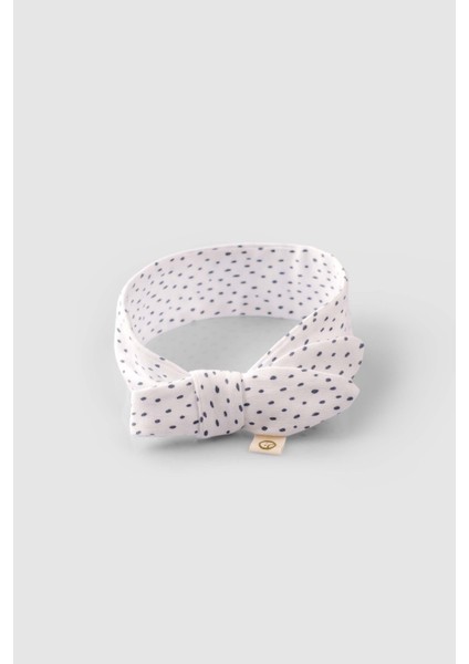 Organik Pamuk Bebek Elbisesi ve Saç Bandı Takımı Damla Desenli modelleri