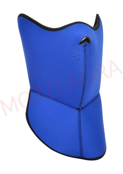 Motosiklet Neopren Maske Göğüs Korumalı Mavi Siyah Çift Yönlü 7691175372804