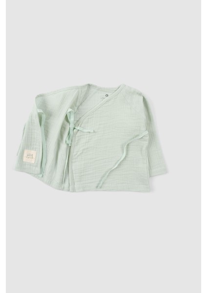 Organik Pamuk Müslin Kruvaze Bebek Takımı Yeşil fırsatları