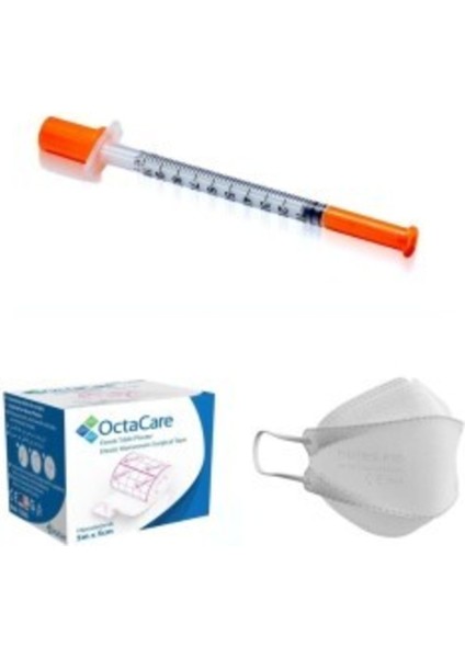 Süper Insülin (3p 1ml) 30G Steril Enjektör 50 Adet +Octacare Esnek Tıbbi Flaste 7696931008510