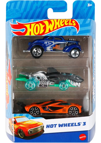 Hot Wheels 3'lü Araba Seti 3+ Yaş Mavi