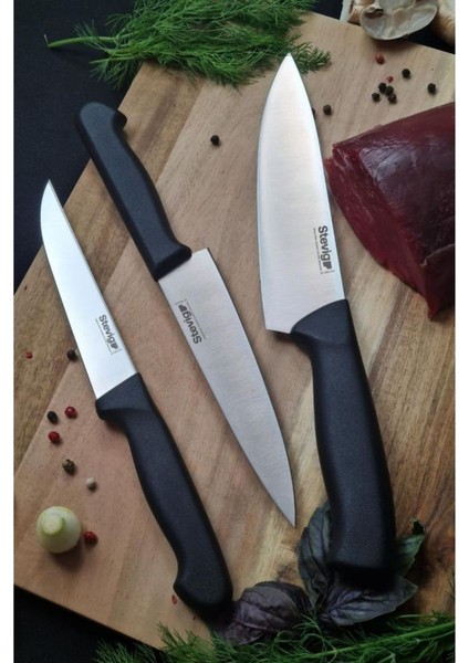 Cut 4 Chef's Kitchen Şef ve Sebze Bıçak Seti 17,5 cm 15 cm ve 12,5 cm ST-400.001 - ST-400.002 - ST-400.003 fırsatları