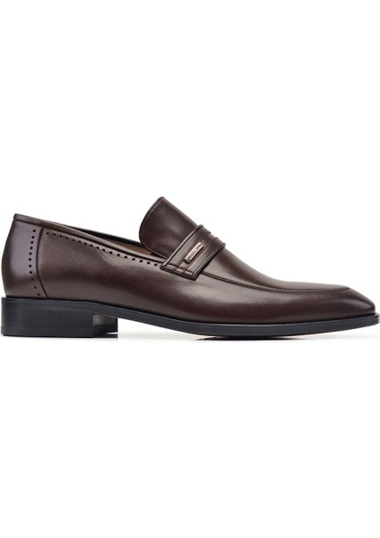 Kahverengi Klasik Loafer Kösele Erkek Ayakkabı -22001-