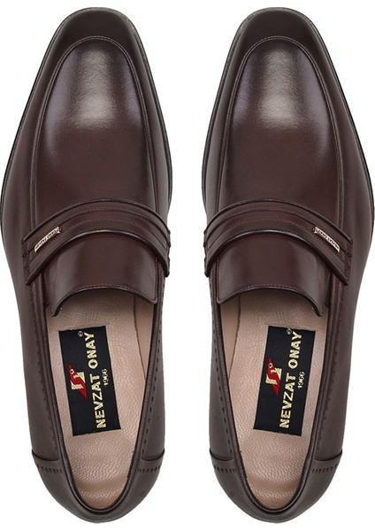 Kahverengi Klasik Loafer Kösele Erkek Ayakkabı -22001- modelleri