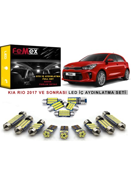 Kia Rio 2017 Sonrası LED Iç Aydınlatma Ampul Seti Parlak Beyaz