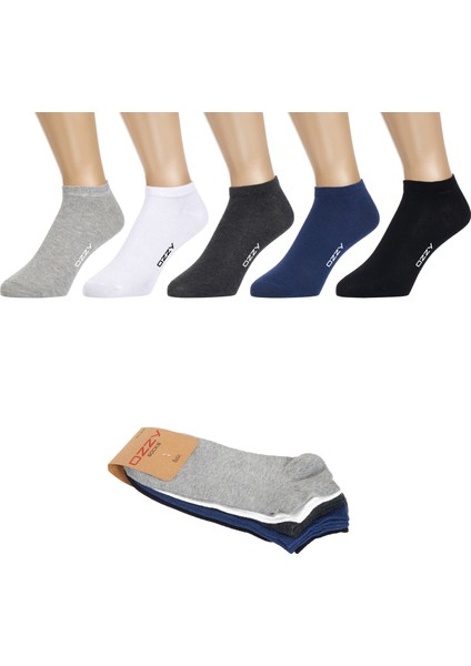 5 Çift Dikişsiz Pamuklu Çok Renkli Unisex Patik Çorap Yazlık Dayanıklı Topuk ve Burun