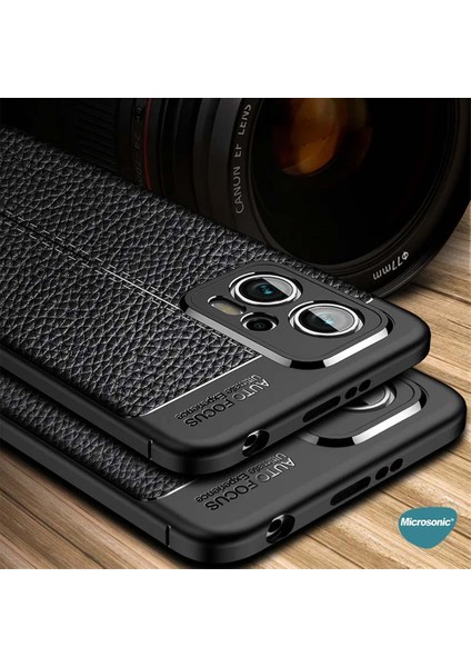Xiaomi Poco X4 Gt Kılıf Deri Dokulu Silikon Siyah