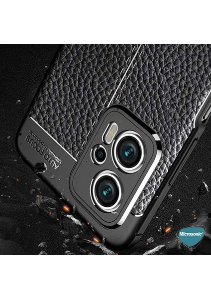Xiaomi Poco X4 Gt Kılıf Deri Dokulu Silikon Siyah