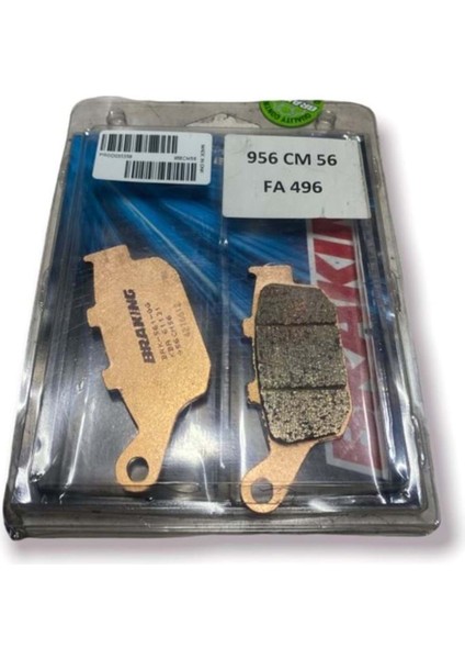 Honda Cbr 650F Arka Fren Balatası Sinterli (14/18) Brakıng 956CM56