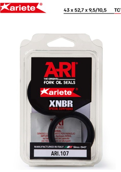 Arıete ARI.107 Ön Amortisör Yağ Keçesi 43 x 52,7 x 9,5/10,5 Tcy