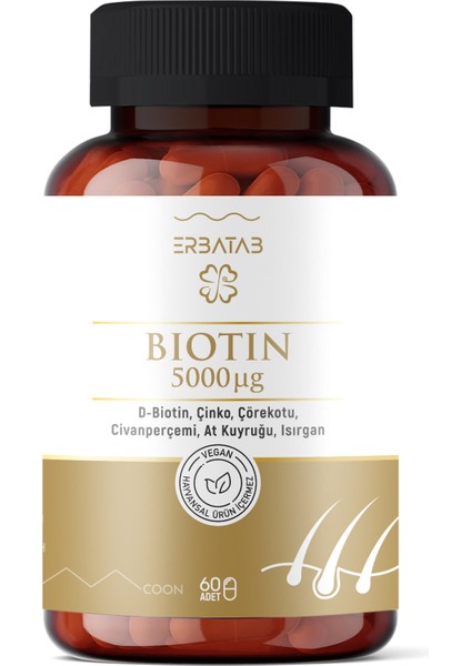 Biotin (Çinko Çörekotu Civan Perçemi At Kuyruğu Isırgan Ekstresi) 60 Kapsül