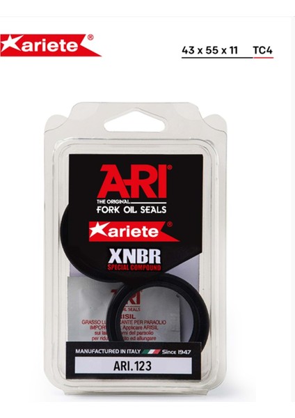 Arıete ARI.123 Ön Amortisör Yağ Keçesi 43 x 55 x 11 Tc4