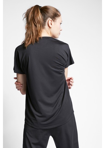 Siyah Kadın Kısa Kollu T-Shirt 23B-2045