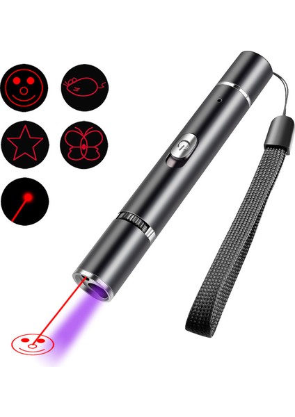 USB Şarj Edilebilir Lazer Desen Kedi El Feneri (Yurt Dışından)