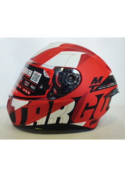 Kask mt Targo Pro Biger C5 Mat Red Şefaf Vizörlü