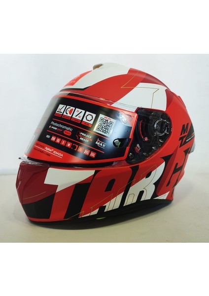 Kask mt Targo Pro Biger C5 Mat Red Şefaf Vizörlü