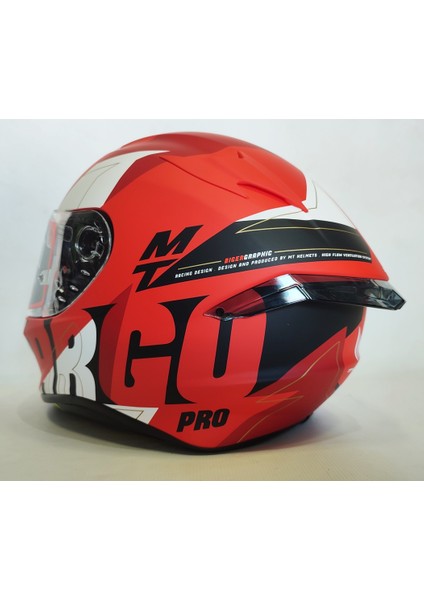 Kask mt Targo Pro Biger C5 Mat Red Şefaf Vizörlü