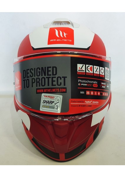 Kask mt Targo Pro Biger C5 Mat Red Şefaf Vizörlü fırsatları