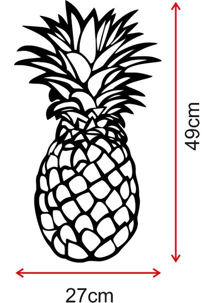 Ananas Ahşap Tablo Duvar Oda Ev Aksesuarı 27X50CM