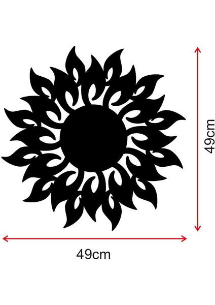 Güneş Alevleri Ahşap Tablo Duvar Oda Ev Aksesuarı 50X50CM