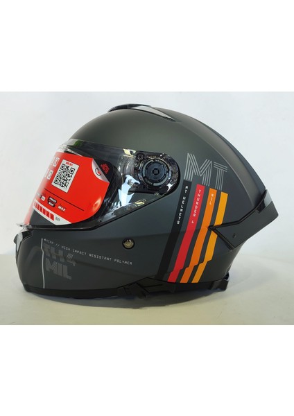 Kask Thunder 4sv Mıl C2 Mat Grey - Iç Güneş Vizörlü
