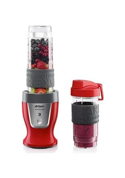 AR1032 Shake'n Take Kişisel Blender, 570 ml ve 400 Ml, Bpa Içermez, 300 W, Kırmızı