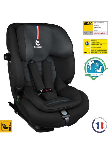 Olymp I-Size Softness Isofix 9-36 kg Oto Koltuğu Siyah