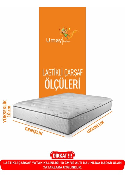 Kapitoneli, Lastikli, Yatak Koruyucu Lastikli Çarşaf - %100 Pamuk - Gri Yıldız