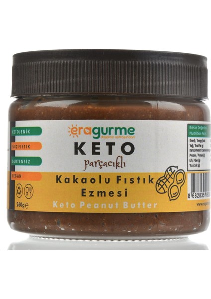 Organik Ham Kakaolu Ketojenik Yer Fıstığı Ezmesi 260 gr
