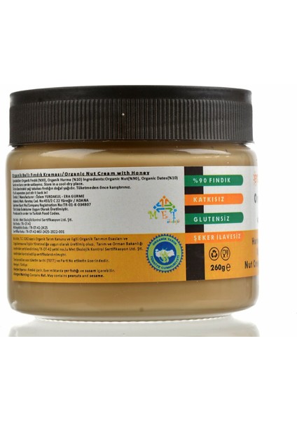 Organik Hurmalı Fındık Kreması 260 gr fiyatları