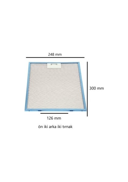 Universal Aspiratör & Davlumbaz Tel Filtresi 248 mm x 300 mm Çift Tırnaklı Uyumlu fiyatları