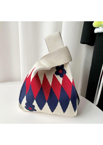 Yüksek Kaliteli Örme Omuzdan Askili Çanta Büyük Kapasiteli Taşınabilir Tote Çanta Dokuma Çanta (Yurt Dışından)