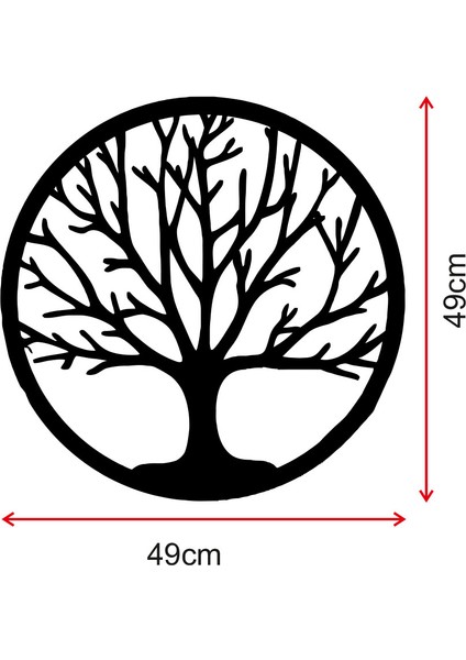 Hayat Ağacı Ahşap Tablo Duvar Oda Ev Aksesuarı 50X50CM