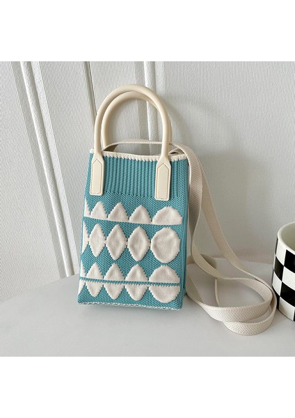 Bahar Sevimli Mini Geometrik Kontrast Renkli Cep Telefonu Çantası Öğrenci Tüm Maç El Çantası Askılı Çanta Nokta (Yurt Dışından)