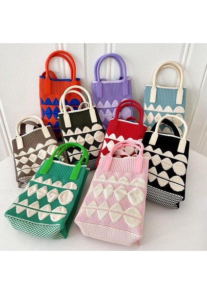 Bahar Sevimli Mini Geometrik Kontrast Renkli Cep Telefonu Çantası Öğrenci Tüm Maç El Çantası Askılı Çanta Nokta (Yurt Dışından) modelleri