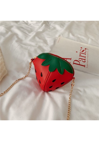Kızlar Sevimli Çilek Omuz Çantası Mini Messenger Çanta (Yurt Dışından)