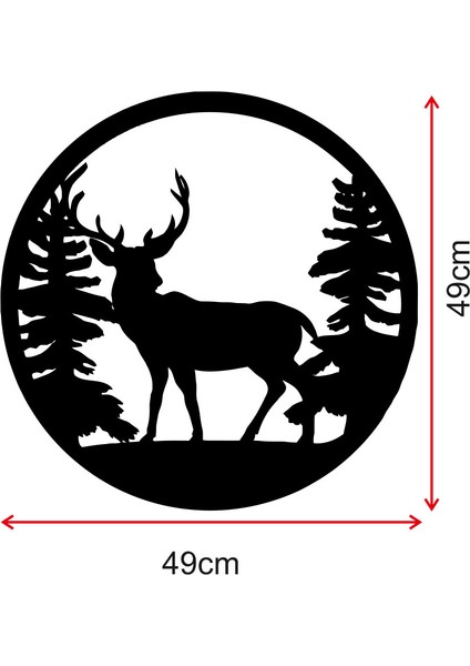 Ormandaki Geyik Ahşap Tablo Duvar Oda Ev Aksesuarı 50X50CM