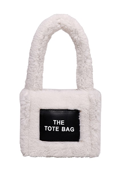 Sahte Kürk Küçük Tote Çanta Kadınlar Yumuşak Peluş Bayanlar Çanta Kabarık Omuz Messenger Çanta (Yurt Dışından)