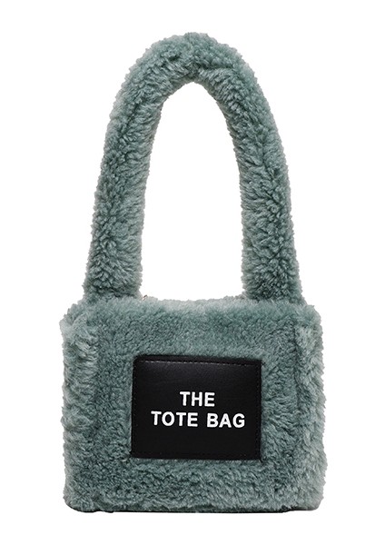 Sahte Kürk Küçük Tote Çanta Kadınlar Yumuşak Peluş Bayanlar Çanta Kabarık Omuz Messenger Çanta (Yurt Dışından)