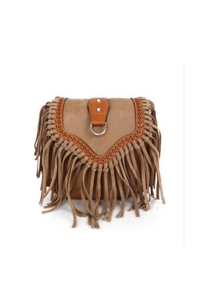 Boho Çanta Püskül Messenger Çanta Çantası Retro Hippi Tasarımcı Kadın Çingene Püskül Boho Omuz Çantası (Yurt Dışından)
