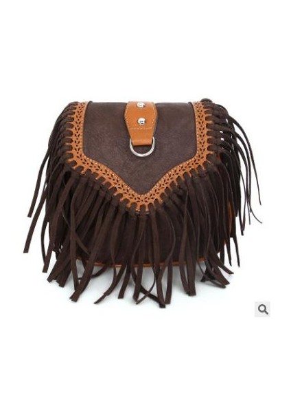 Boho Çanta Püskül Messenger Çanta Çantası Retro Hippi Tasarımcı Kadın Çingene Püskül Boho Omuz Çantası (Yurt Dışından)