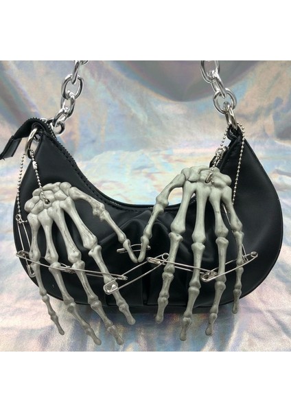 Kafatası Hamurlu Messenger Messenger Çantası Kadın Zinciri El Kemik Çantası (Yurt Dışından)