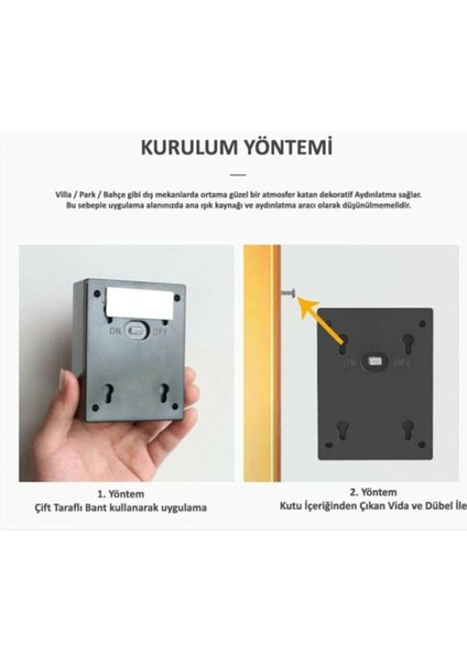 Yeni Model Solar Çift Taraflı Duvar Lambası Güneş Enerjili Aydınlatma Dekorasyon Aplik Işık (2 Adet)
