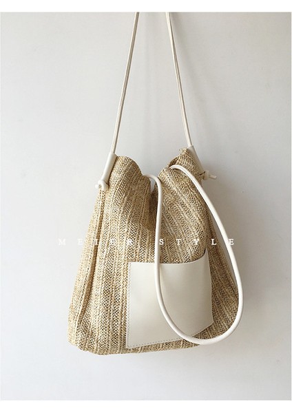 Bayanlar Saman Haberci Çantası Yaz Plajı Tatil Bohem Retro Omuz Çantası (Yurt Dışından)