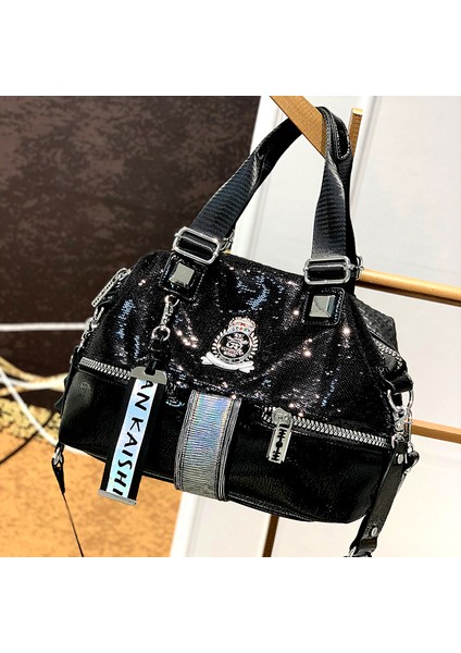 Büyük Kapasiteli Bayan Çanta Payet Gümüş Gündelik Tek Elçi Çantası Omuz Çantası (Yurt Dışından) fiyatları