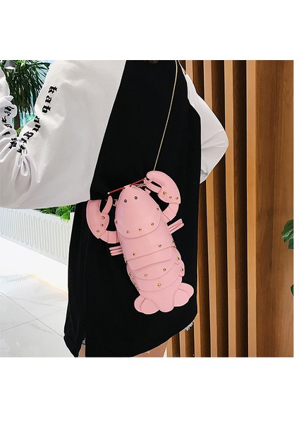 Sevimli Moda Istakoz Tarzı Messenger Çanta Mini Çanta Pu Deri Kızlar Zincir Cüzdan (Yurt Dışından)